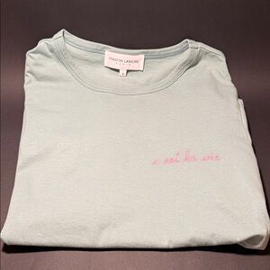 Maison Labiche Short Sleeve Tee - Light Green Poiteau 100% organic cotton XS